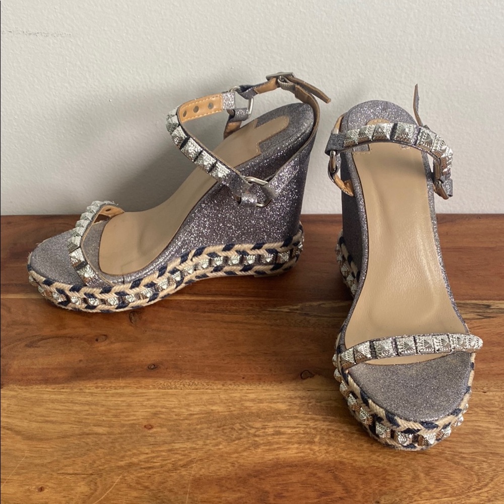 Elegant Silver Wedge Sandals